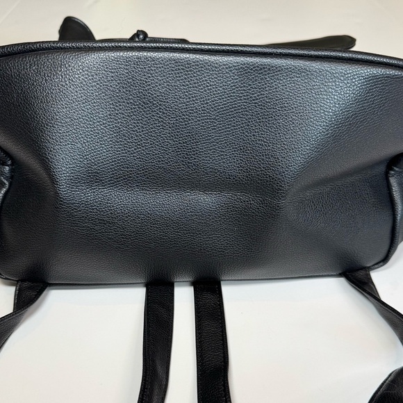 VS Black Faux Leather Backpack Carryall NWT main image 8